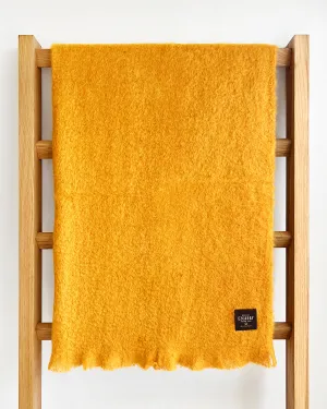 Mustard Mohair Blanket Throw