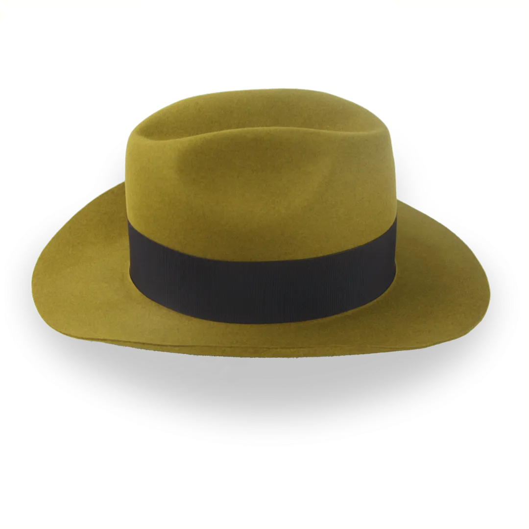 Mustard Yellow Vintage Fedora in Malleable Beaver Fur Felt | The Dover