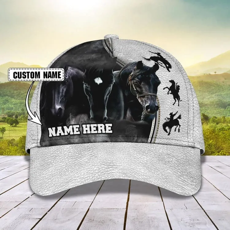 Personalized 4th of July Horse Cap for Him, American Flag Jean Pattern Horse Hat for Her