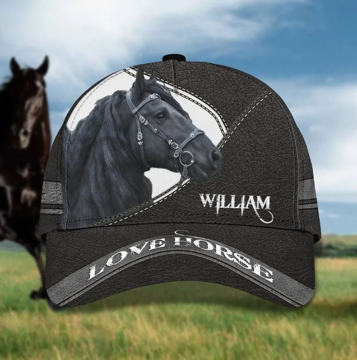 Personalized 4th of July Horse Cap for Him, American Flag Jean Pattern Horse Hat for Her