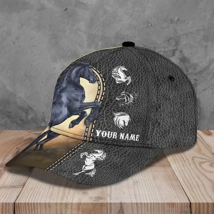 Personalized 4th of July Horse Cap for Him, American Flag Jean Pattern Horse Hat for Her