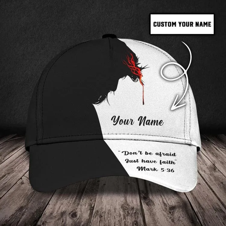 Personalized 4th of July Jesus Cap, Don't be Afraid Just Have Faith 3D Baseball Cap for Christian