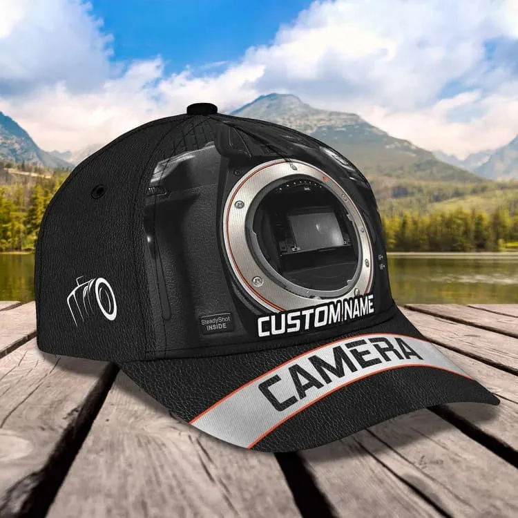 Personalized Camera 3D Cap for Women Love taking picture, Camera Hat for Girlfriend