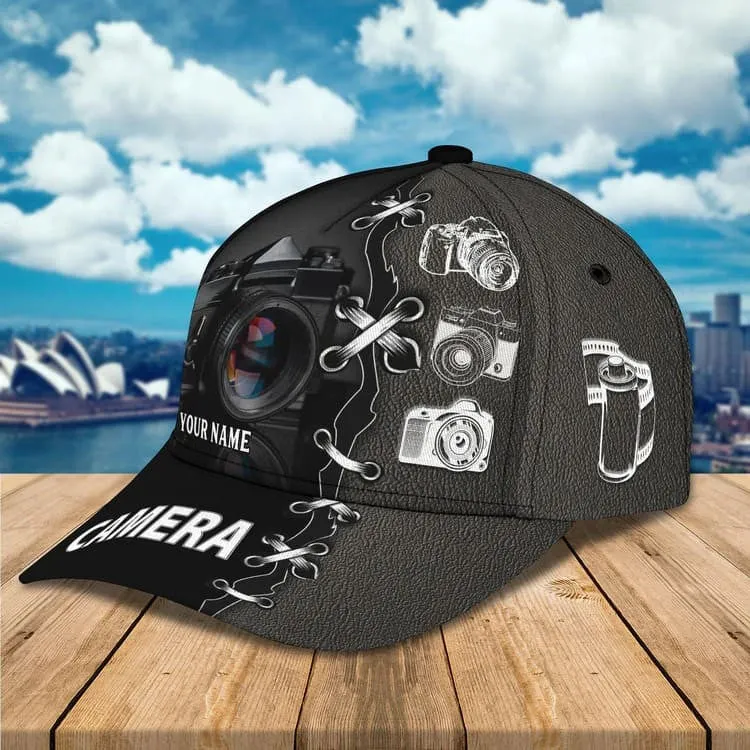 Personalized Camera 3D Cap for Women Love taking picture, Camera Hat for Girlfriend