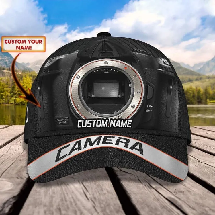 Personalized Camera 3D Cap for Women Love taking picture, Camera Hat for Girlfriend