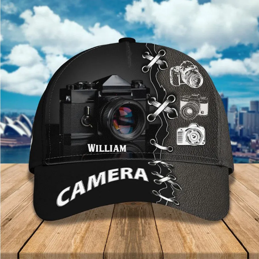 Personalized Camera 3D Cap for Women Love taking picture, Camera Hat for Girlfriend