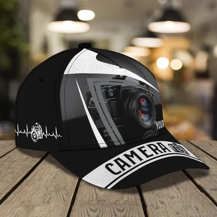 Personalized Camera 3D Cap for Women Love taking picture, Camera Hat for Girlfriend