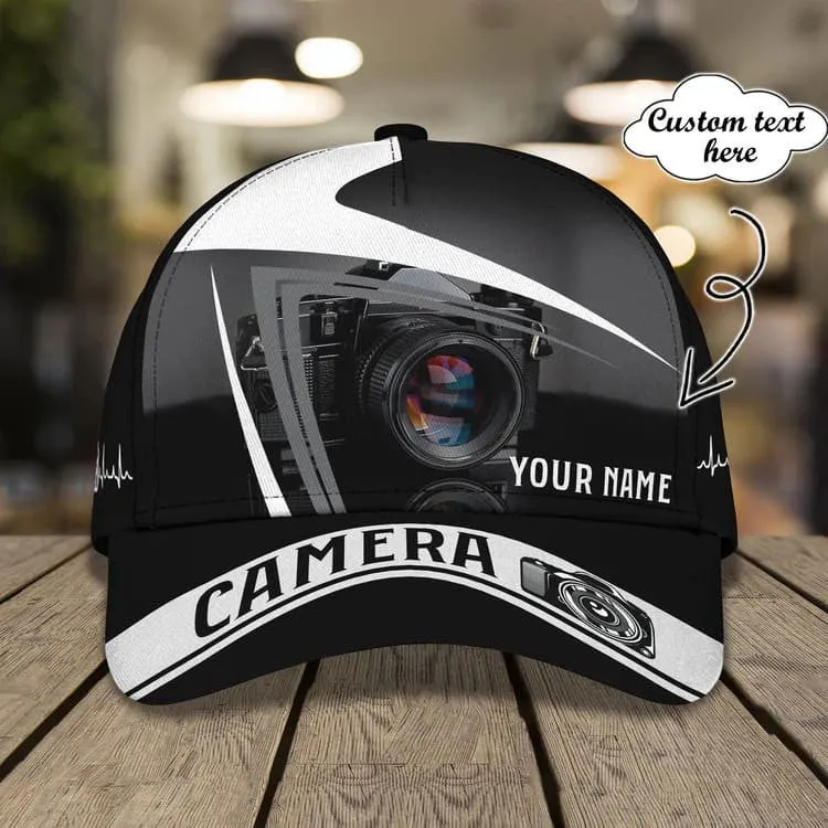 Personalized Camera 3D Cap for Women Love taking picture, Camera Hat for Girlfriend