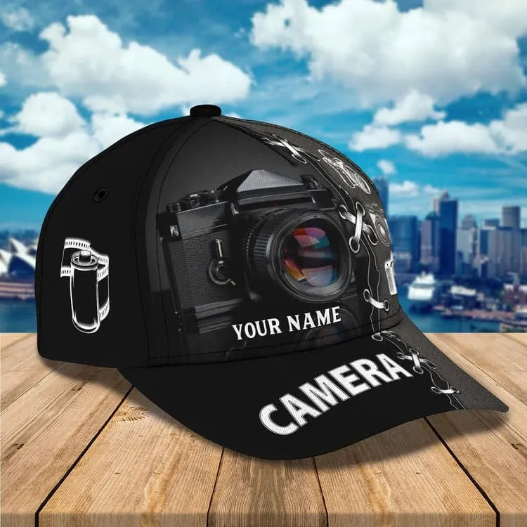 Personalized Camera 3D Cap for Women Love taking picture, Camera Hat for Girlfriend