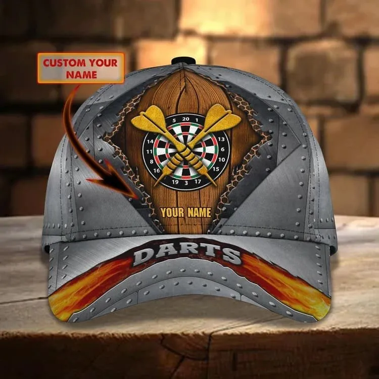 Personalized Darts Steps 3D Baseball Cap for Him, Dart Gift for His Birthday Dart Hat