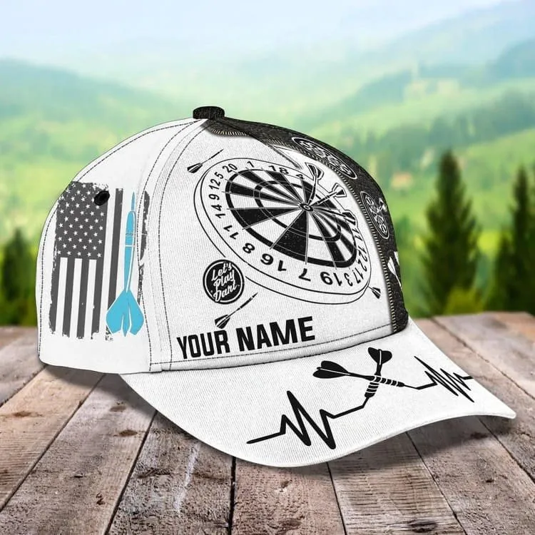 Personalized Darts Steps 3D Baseball Cap for Him, Dart Gift for His Birthday Dart Hat