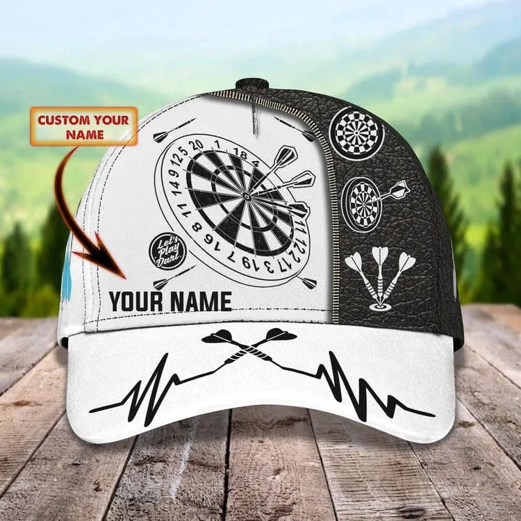 Personalized Darts Steps 3D Baseball Cap for Him, Dart Gift for His Birthday Dart Hat