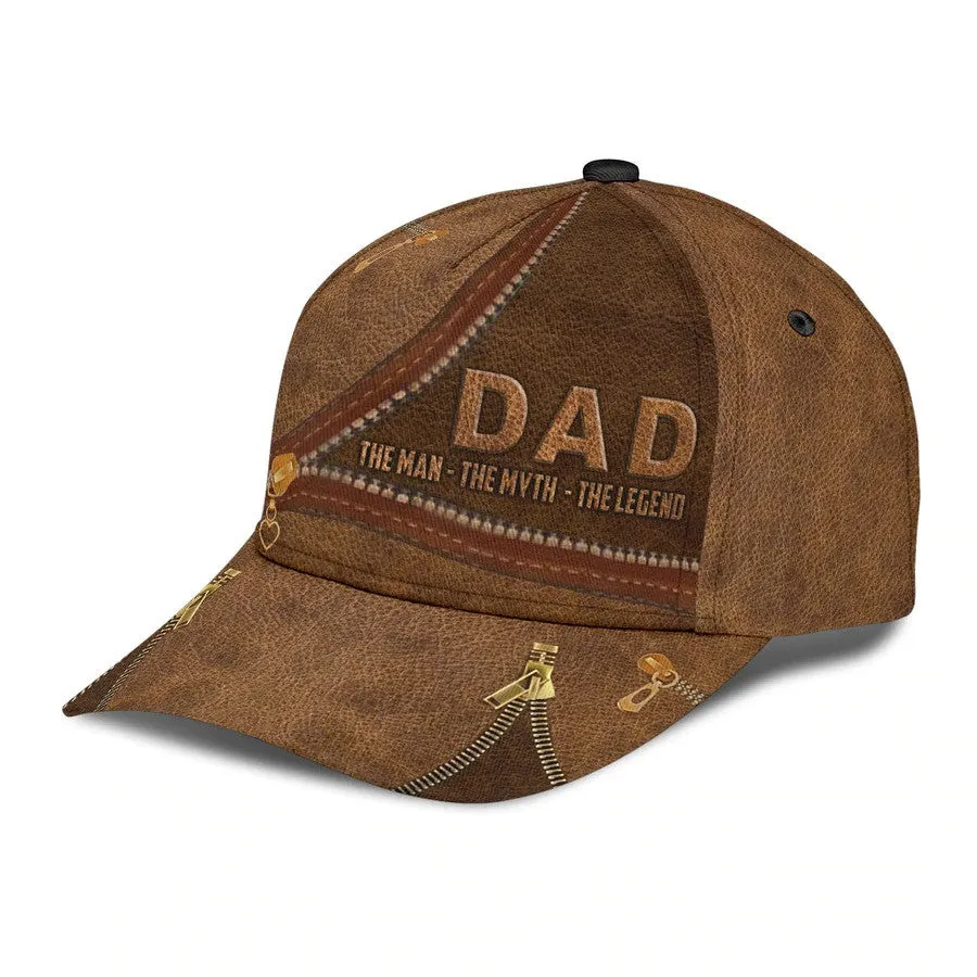 Personalized Father's Day Cap, Dad The man, The Myth, The Legend 3D Baseball Cap for Dad