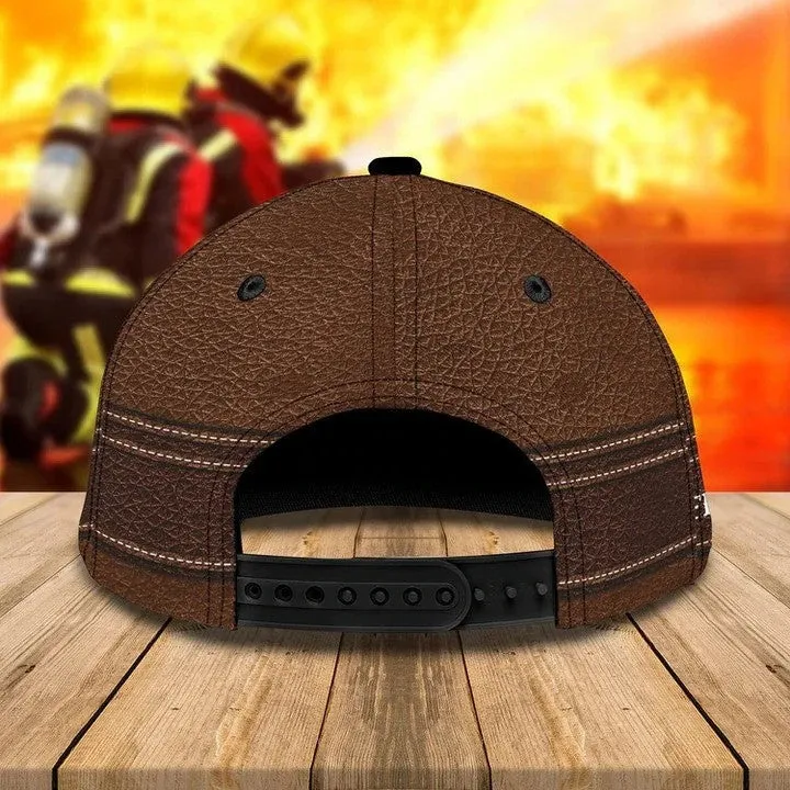 Personalized Hawaiian Firefighter 3D Baseball Cap, Firefighter Hat for Father & Husband