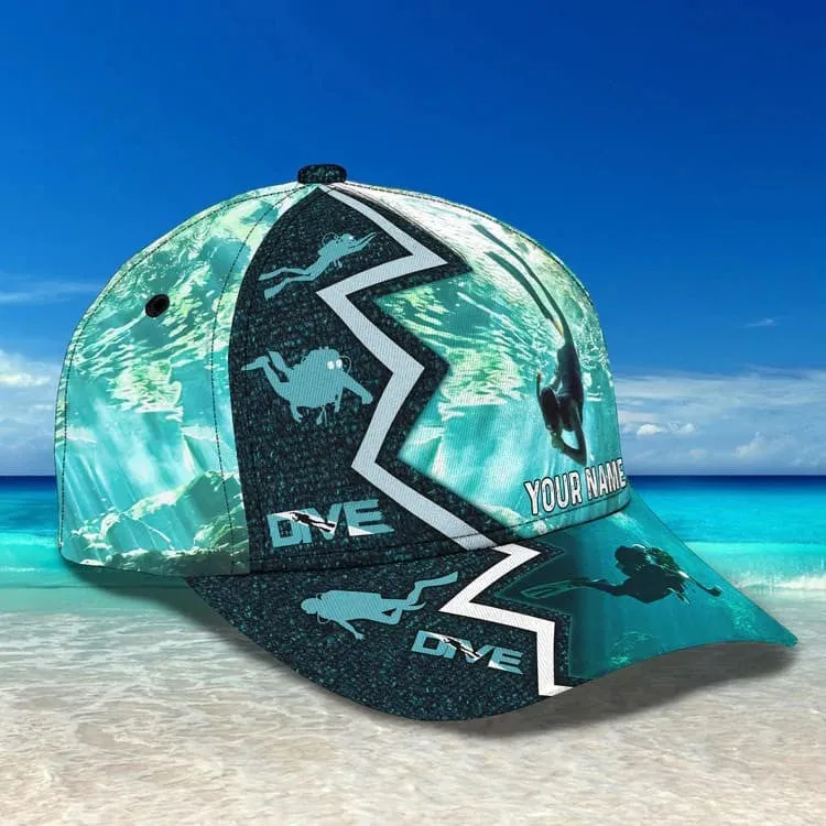 Personalized Scuba Diving - Enjoy The View Ocean 3D Baseball Cap for Female Scuba Diver