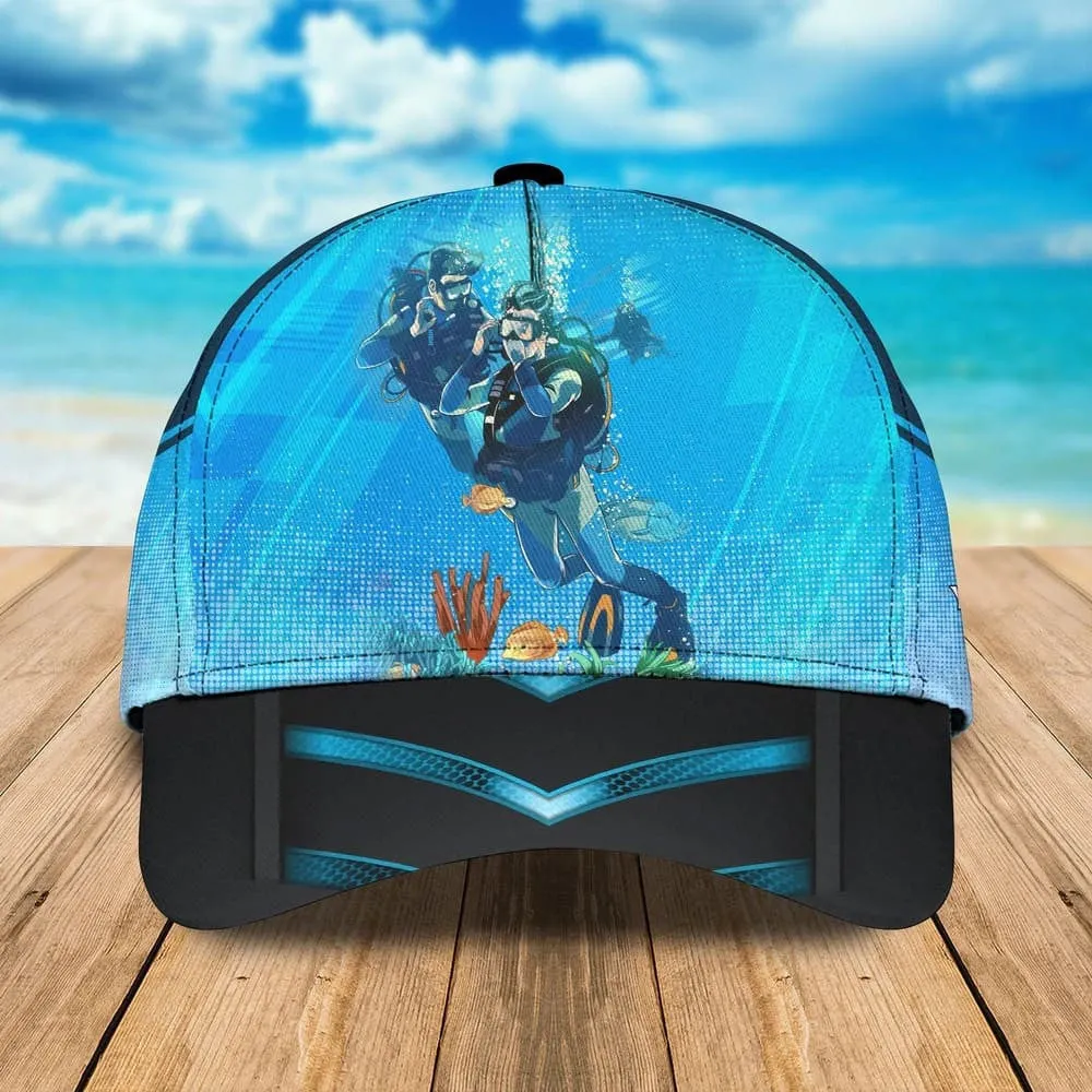 Personalized Scuba Diving - Enjoy The View Ocean 3D Baseball Cap for Female Scuba Diver