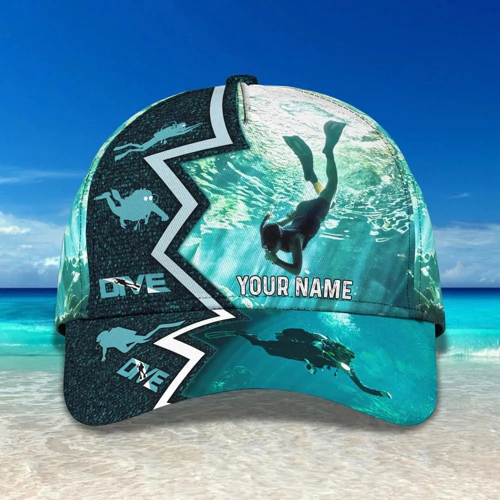 Personalized Scuba Diving - Enjoy The View Ocean 3D Baseball Cap for Female Scuba Diver