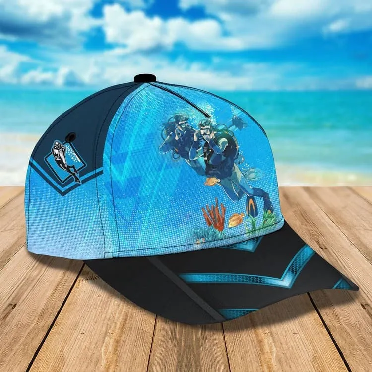 Personalized Scuba Diving - Enjoy The View Ocean 3D Baseball Cap for Female Scuba Diver