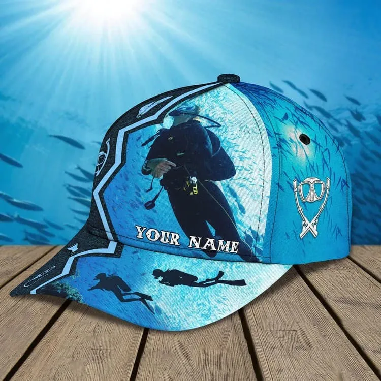 Personalized Scuba Diving - Enjoy The View Ocean 3D Baseball Cap for Female Scuba Diver