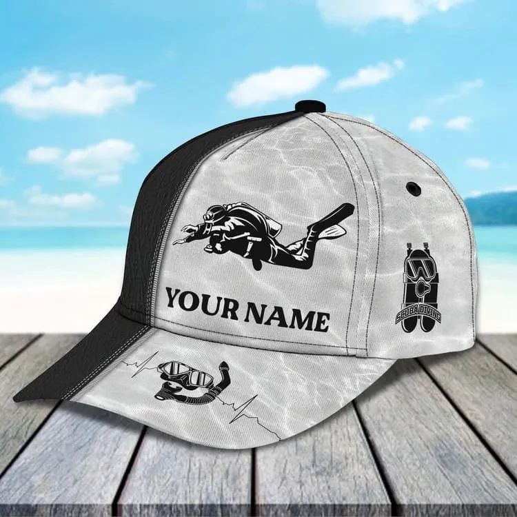 Personalized Scuba Diving - Enjoy The View Ocean 3D Baseball Cap for Female Scuba Diver