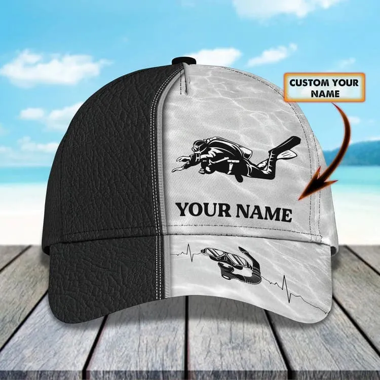 Personalized Scuba Diving - Enjoy The View Ocean 3D Baseball Cap for Female Scuba Diver