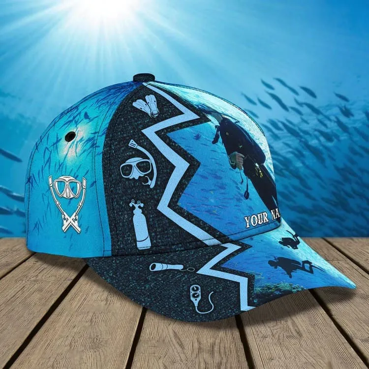 Personalized Scuba Diving - Enjoy The View Ocean 3D Baseball Cap for Female Scuba Diver