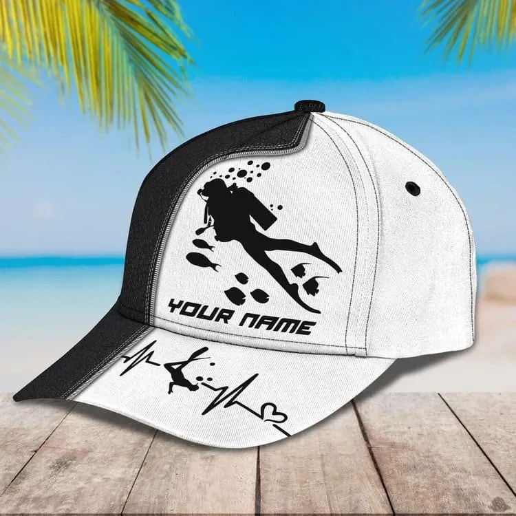 Personalized Scuba Diving - Enjoy The View Ocean 3D Baseball Cap for Female Scuba Diver