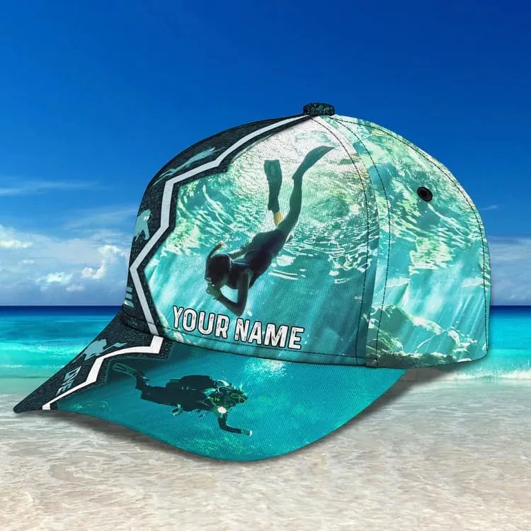 Personalized Scuba Diving - Enjoy The View Ocean 3D Baseball Cap for Female Scuba Diver