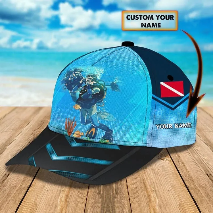 Personalized Scuba Diving - Enjoy The View Ocean 3D Baseball Cap for Female Scuba Diver