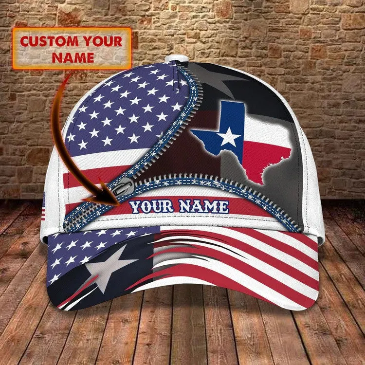 Personalized Texas Cowboy 3d baseball Cap, Cowboy Cowgirl Hat for Texas Lovers