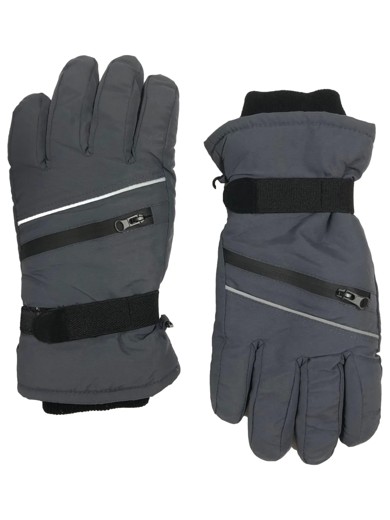 premium Mens Gray Water Resistant Touchscreen Winter Ski Gloves Large/X-Large