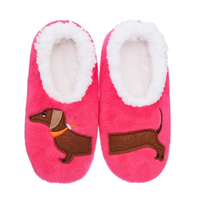 Sherpa-lined Dachshund Slippers