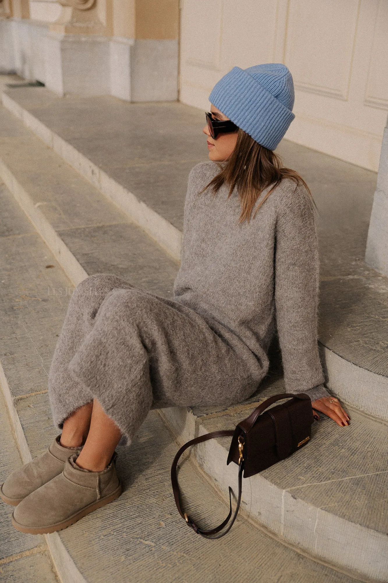 SLFMary knit wool beanie endless sky melange