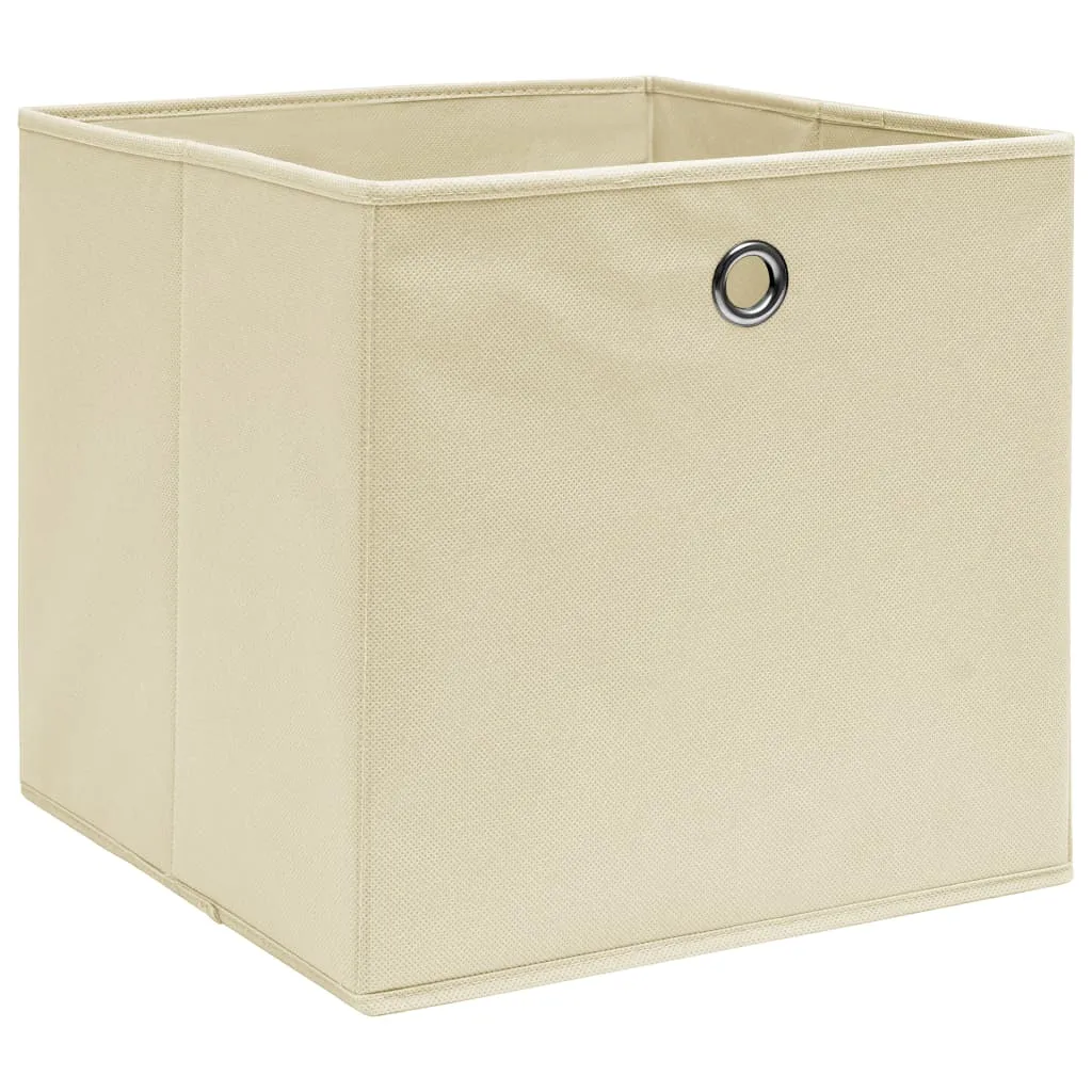 Storage Boxes 10 pcs Cream 32x32x32 cm Fabric