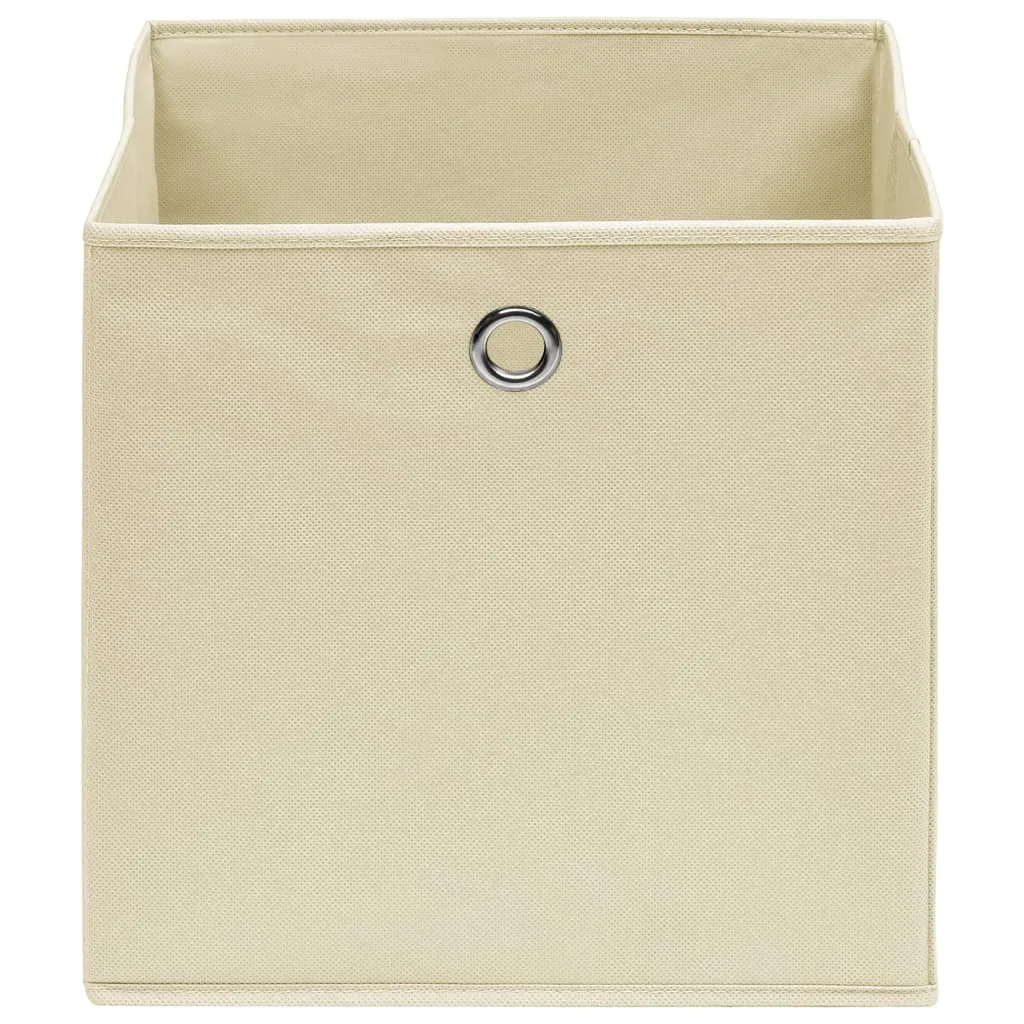 Storage Boxes 10 pcs Cream 32x32x32 cm Fabric