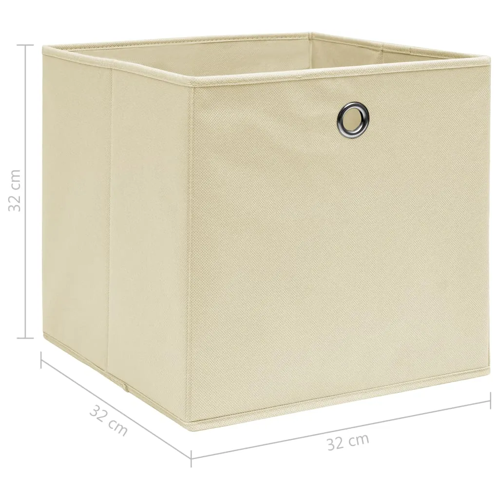 Storage Boxes 10 pcs Cream 32x32x32 cm Fabric