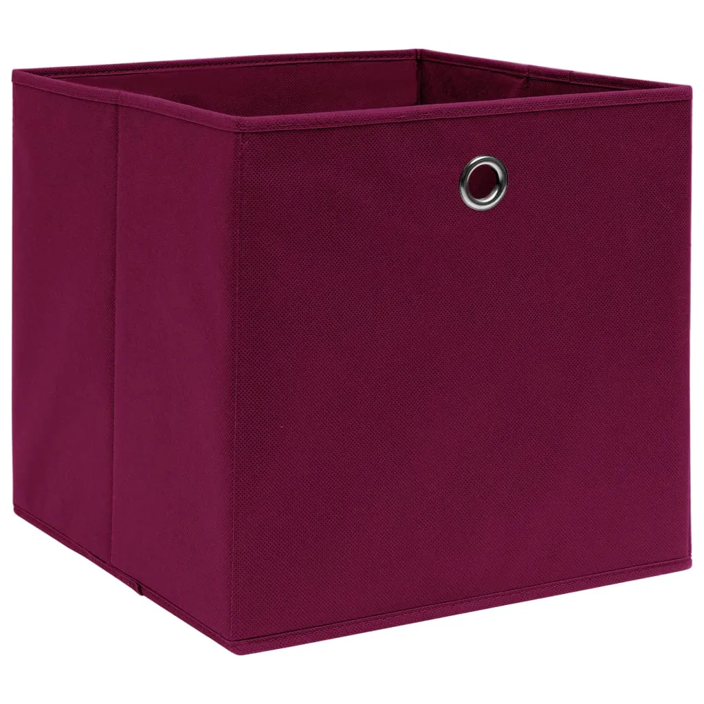 Storage Boxes 10 pcs Dark Red 32x32x32 cm Fabric