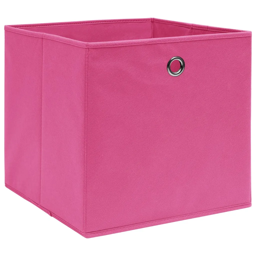 Storage Boxes 10 pcs Pink 32x32x32 cm Fabric