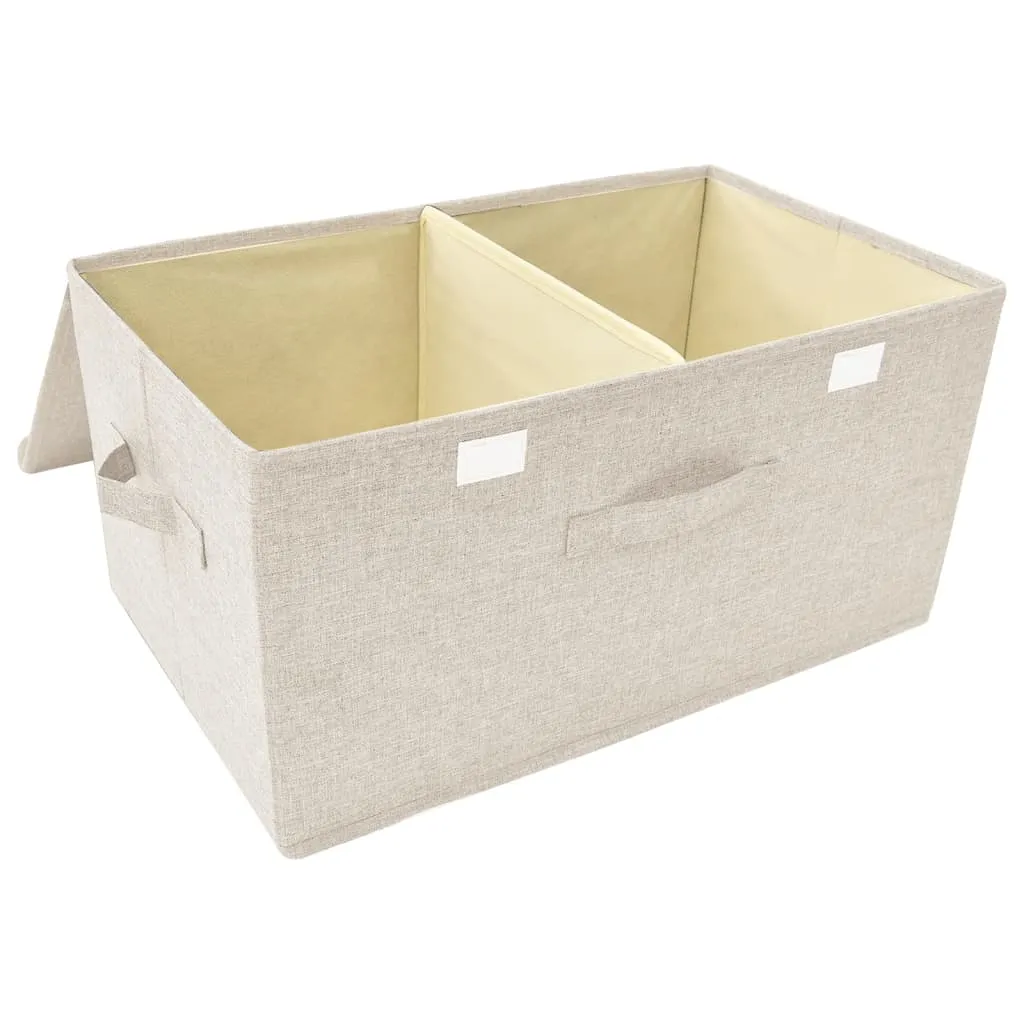 Storage Boxes 2 pcs Fabric 50x30x25 cm Cream