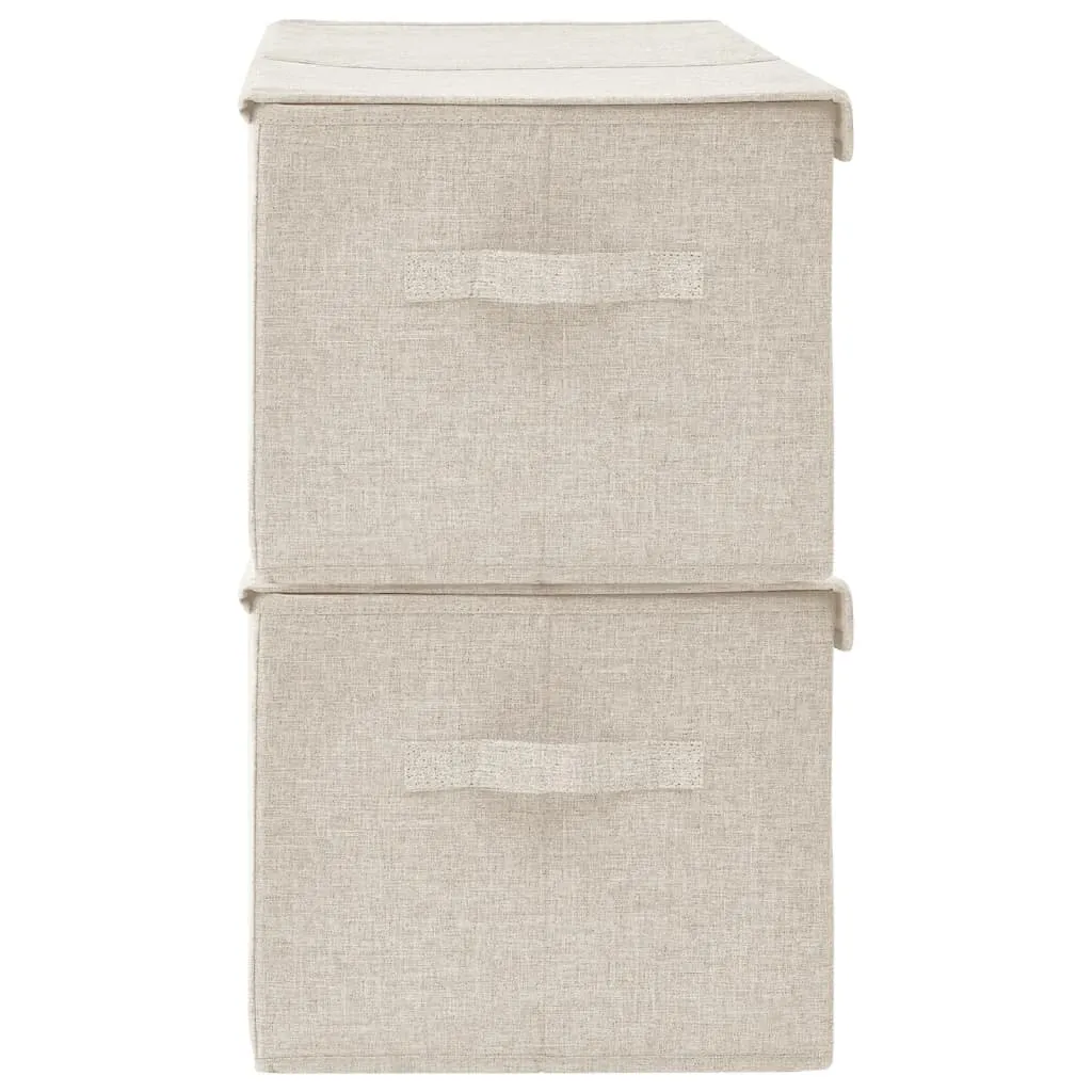 Storage Boxes 2 pcs Fabric 50x30x25 cm Cream