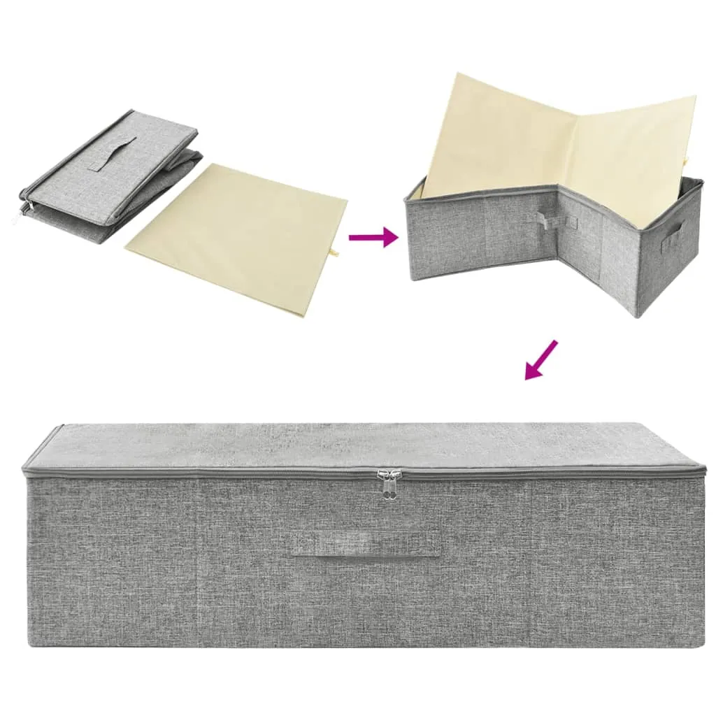 Storage Boxes 2 pcs Fabric 70x40x18 cm Grey