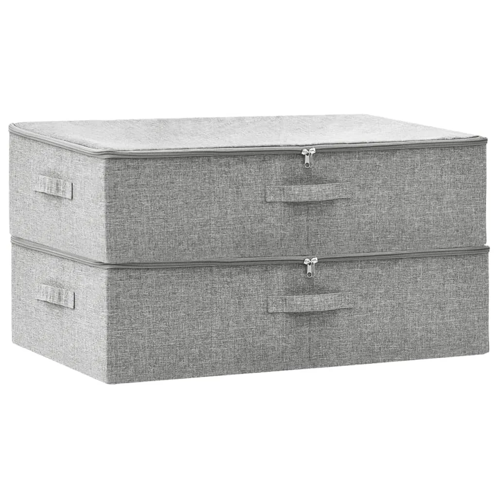 Storage Boxes 2 pcs Fabric 70x40x18 cm Grey