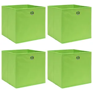 Storage Boxes 4 pcs Green 32x32x32 cm Fabric