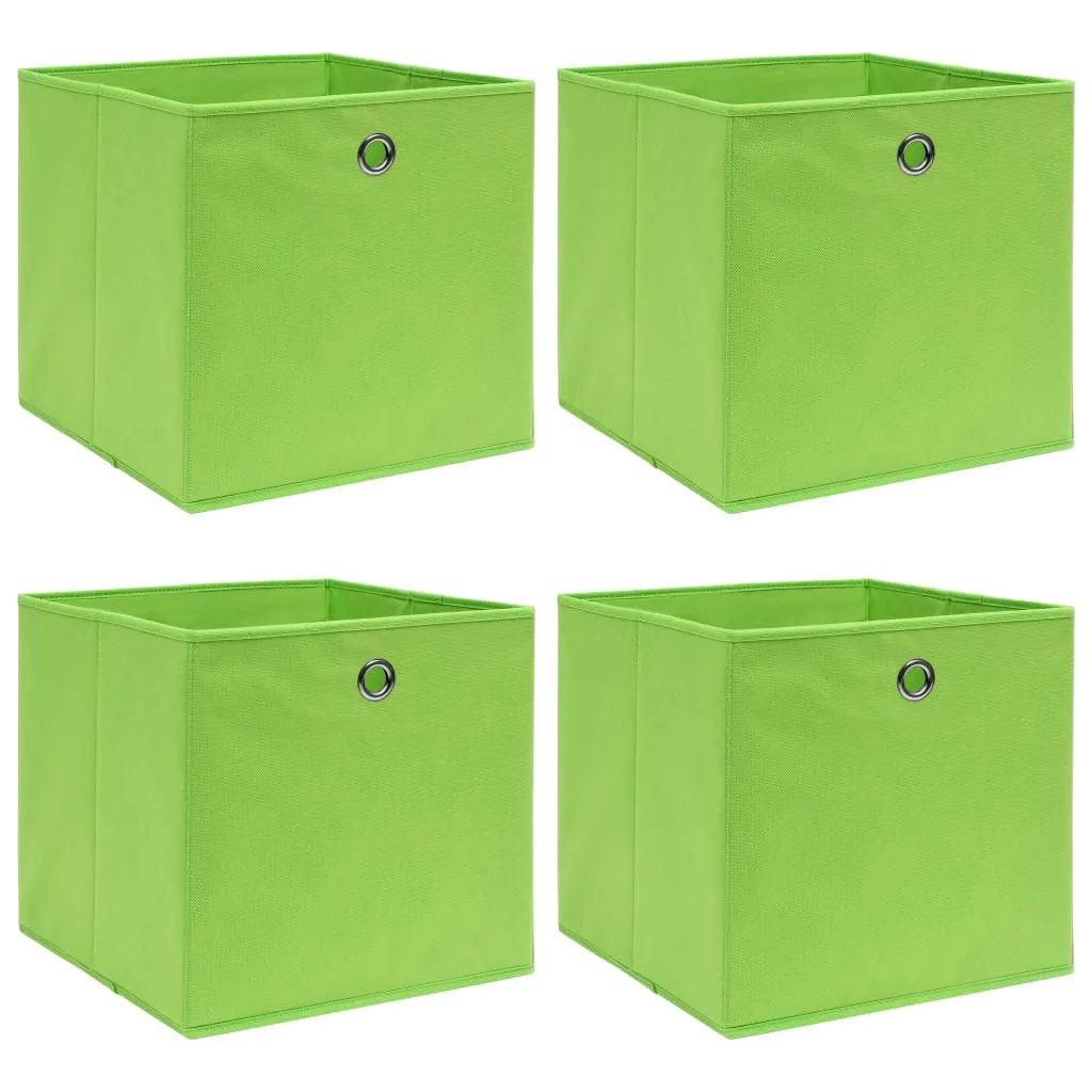 Storage Boxes 4 pcs Green 32x32x32 cm Fabric