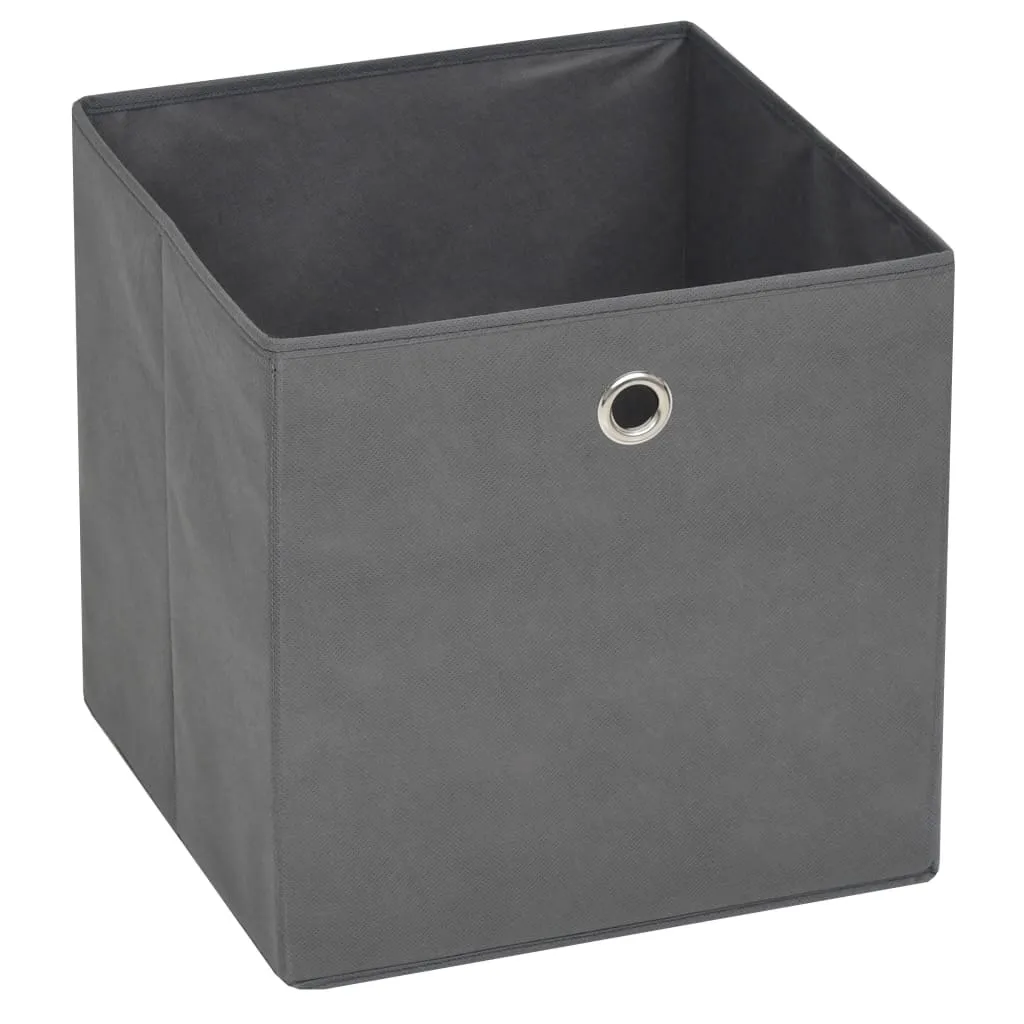 Storage Boxes 4 pcs Non-woven Fabric 32x32x32 cm Grey