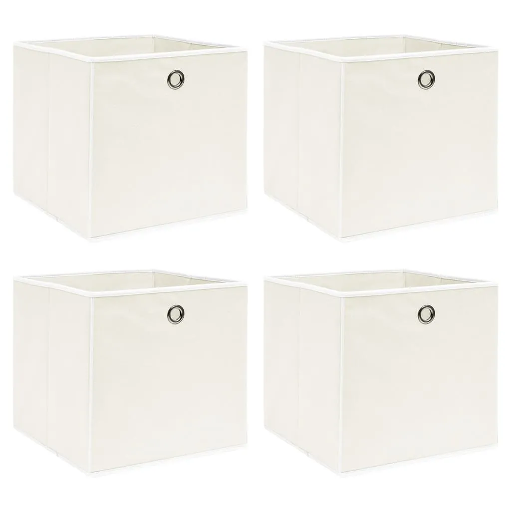 Storage Boxes 4 pcs White 32x32x32 cm Fabric