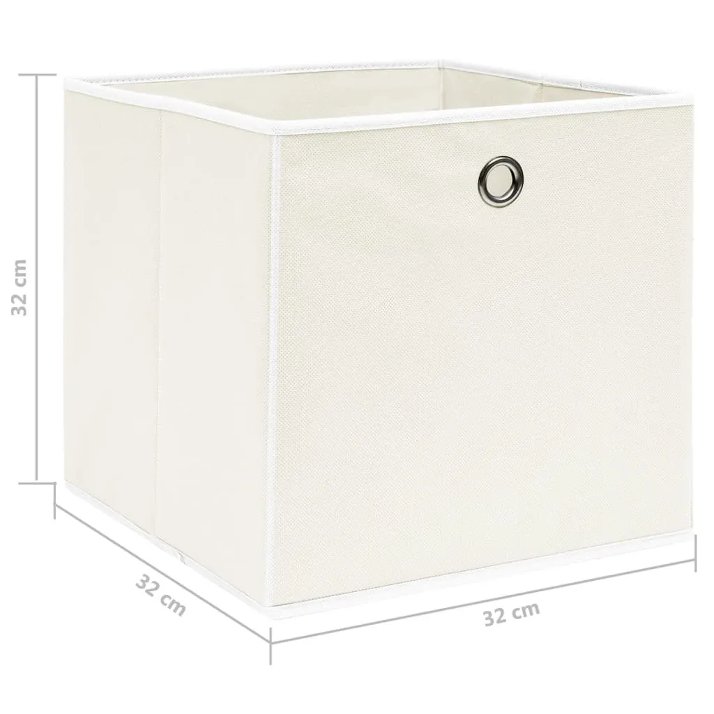 Storage Boxes 4 pcs White 32x32x32 cm Fabric