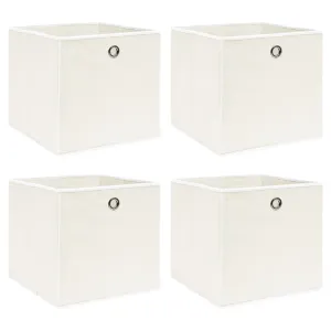 Storage Boxes 4 pcs White 32x32x32 cm Fabric