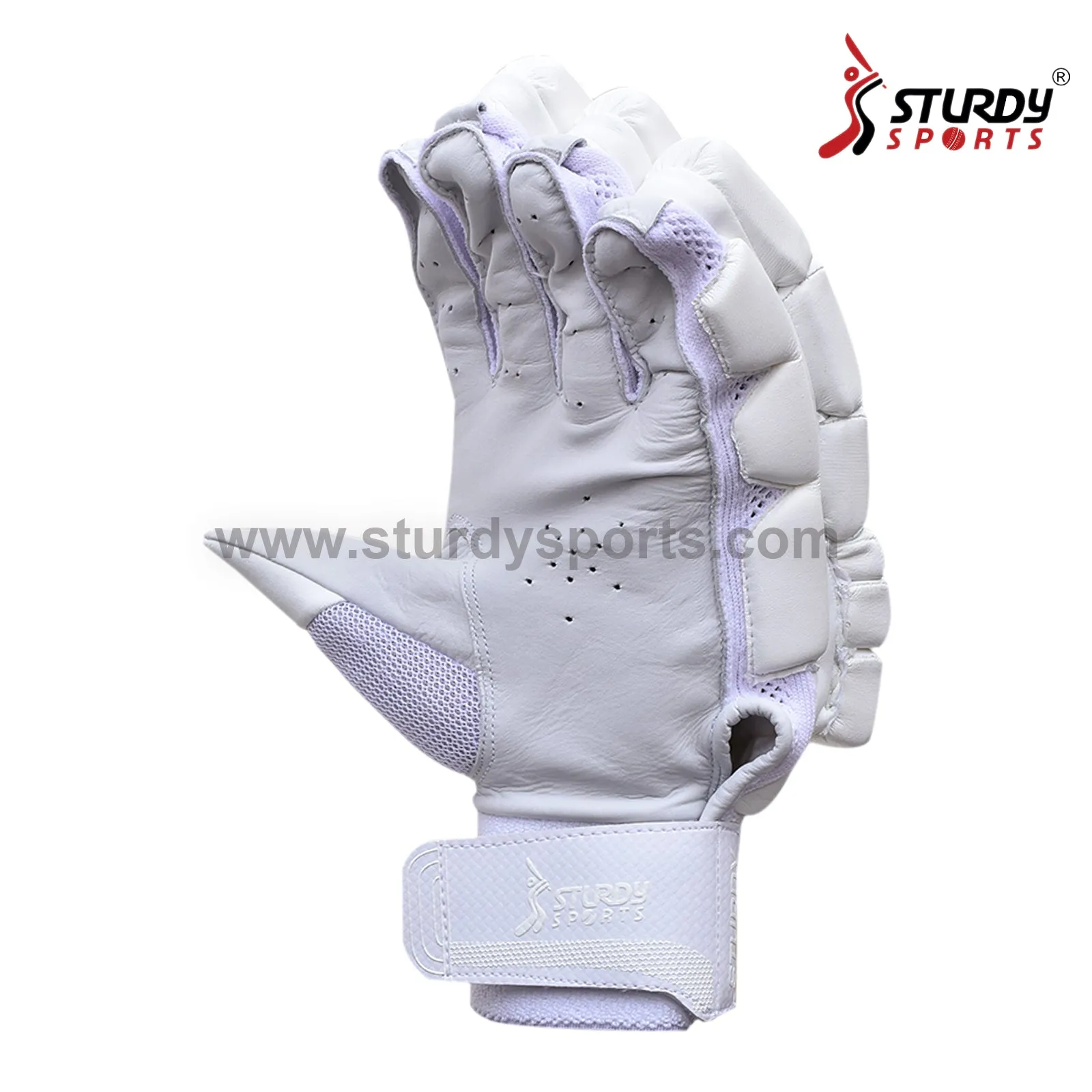 Sturdy Dragon Cricket Batting Gloves - Senior Pure White