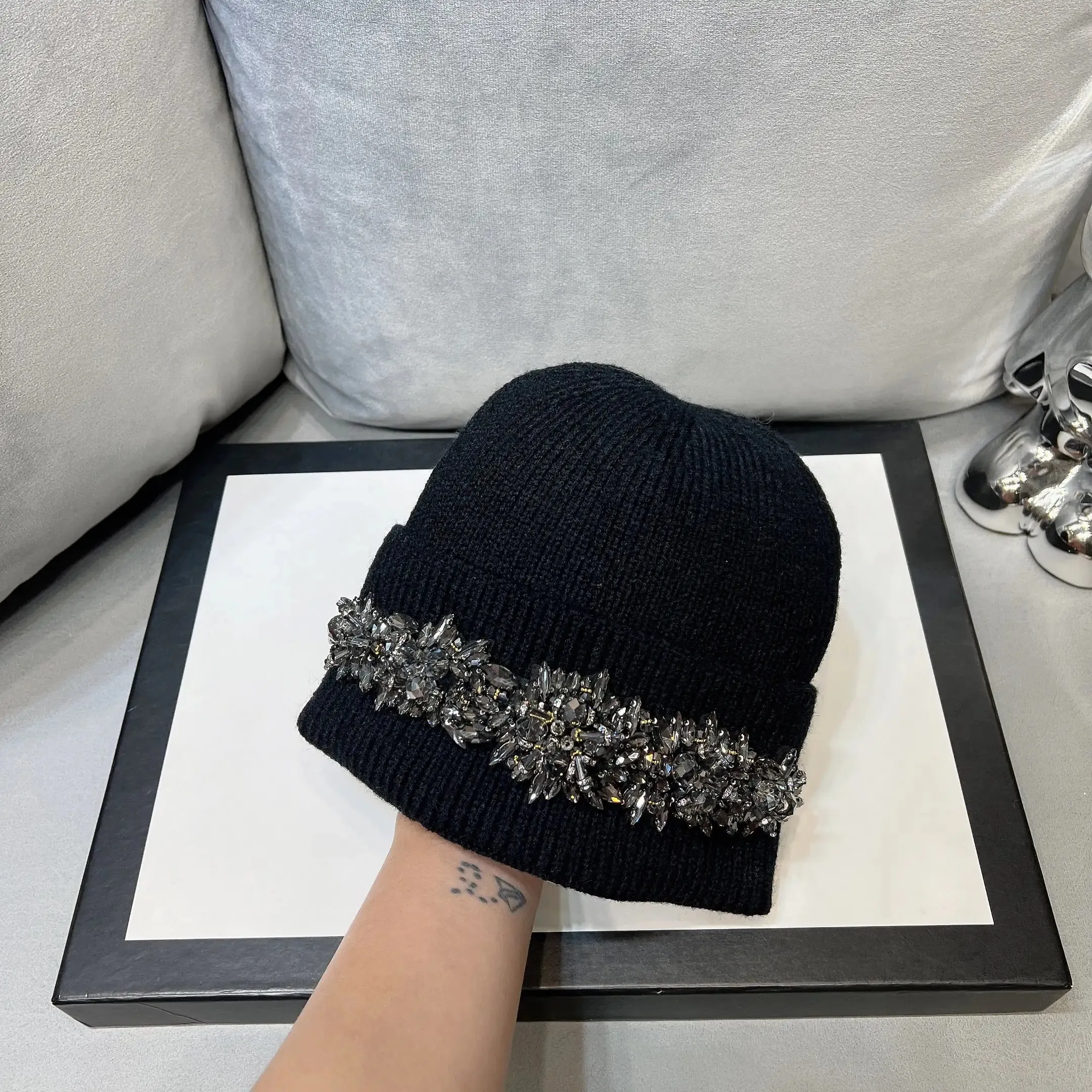 Stylish Woolen Rhinestone Hats